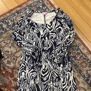 Lilly Pulitzer Blue and White Patterned Dress